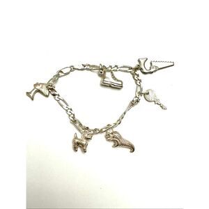 STUNNING VINTAGE ITALIAN STERLING SILVER 925 CHARM BRACELET